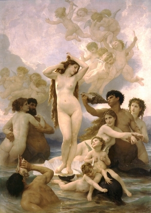 Peinture de William-Adolphe BOUGUEREAU : la Naissance de Vénus, 1879 